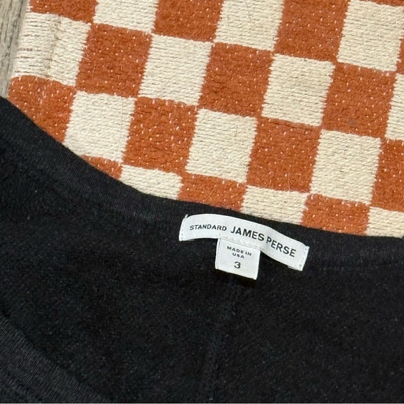 James Perse Black Sheath Dress Crew Neck 3/4 Raglan Sleeves Size Large - Picture 2 of 4